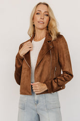 Marisa Faux Suede Jacket | Caramel