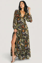 Bowman Deep V Maxi Dress | Multi Floral