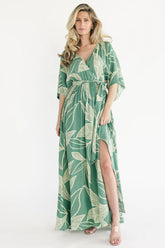 Kalea Maxi Dress | Green + Off White