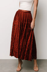Palini Velvet Skirt | Rust