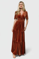 Artemis Velvet Maxi Dress | Dark Spice