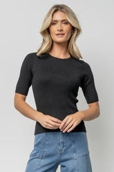Chiara Ribbed Top | Black