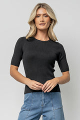 Chiara Ribbed Top | Black