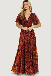 Veronica Velvet Maxi Dress | Rust