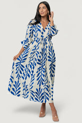 Málaga Midi Dress | Cobalt Print