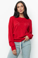 Heartfelt Sweater Top | Red