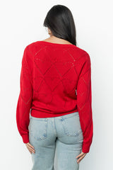 Heartfelt Sweater Top | Red