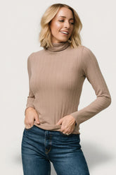 Axel Turtleneck Top | Light Mocha