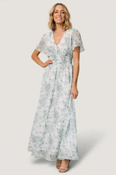 Birdie Maxi Dress | White + Sage Floral