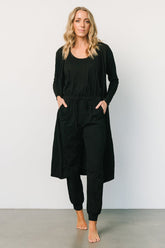 Janae Jumpsuit + Cardigan Set | Black