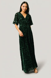 Uma Velvet Maxi Dress | Dark Green