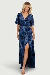 Uma Velvet Maxi Dress | Navy