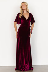 Meghan Velvet Wrap Maxi Dress | Mulberry