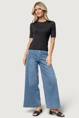 Chiara Ribbed Top | Black