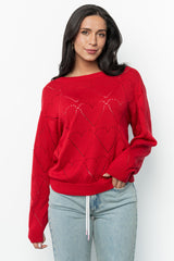 Heartfelt Sweater Top | Red
