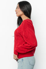 Heartfelt Sweater Top | Red