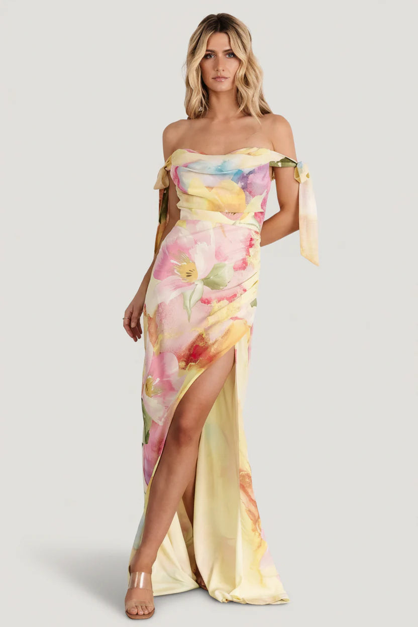 Allegra Off Shoulder Maxi Dress | Multi Floral