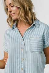 Berkley Striped Top | Denim Blue