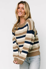 Kira Striped Sweater | Navy + Sage Multi