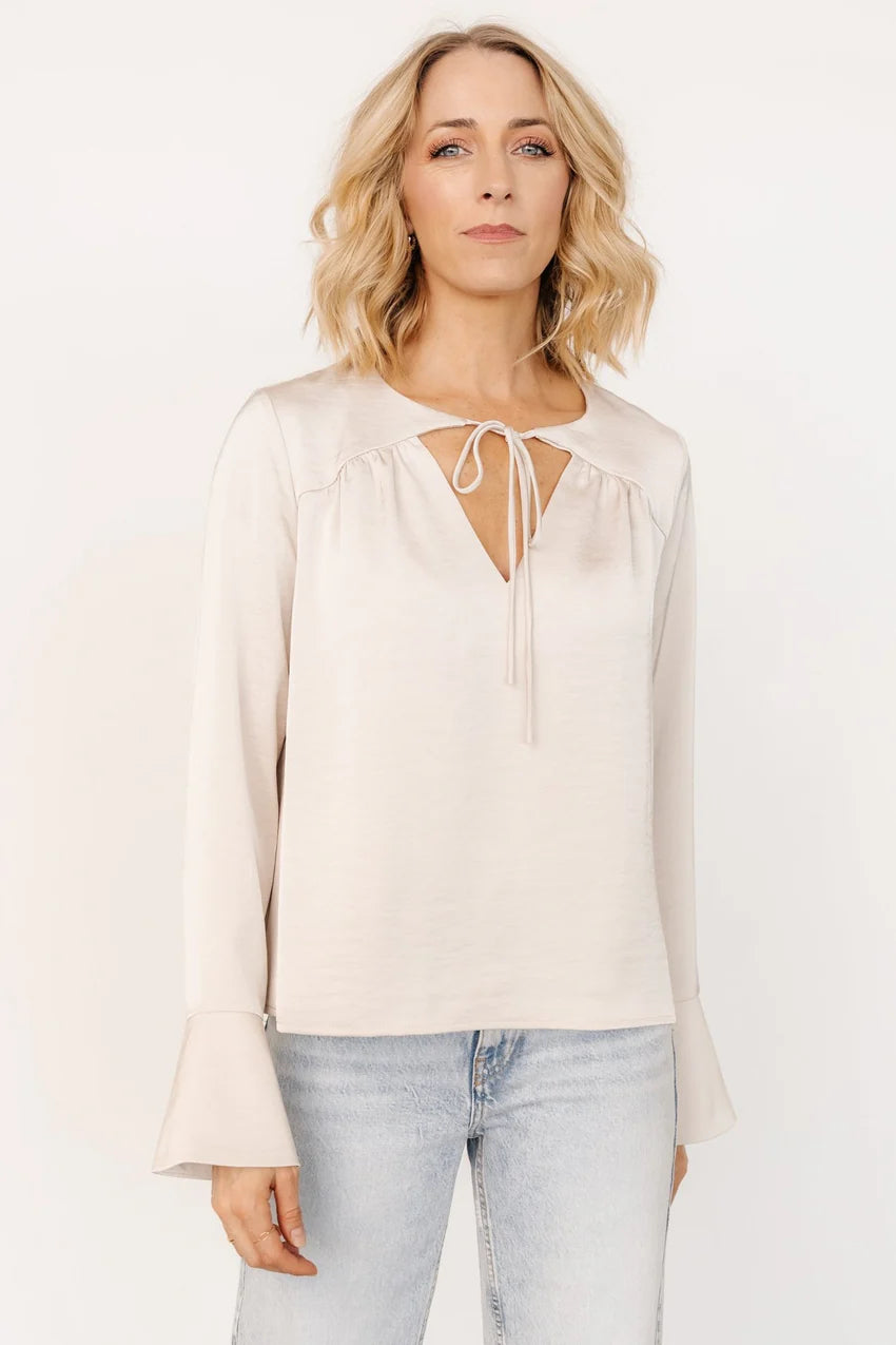 Westminster Satin Top | Pearl